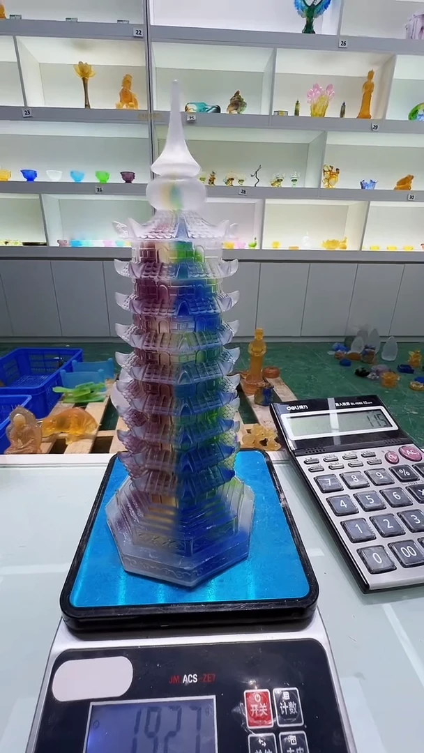 手工艺品琉璃烟**间古法琉璃26塔摆件