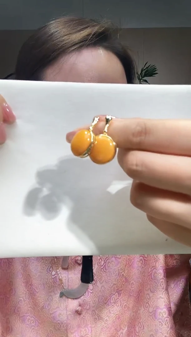 银S925镶嵌蜜蜡耳饰250603033多样性发一