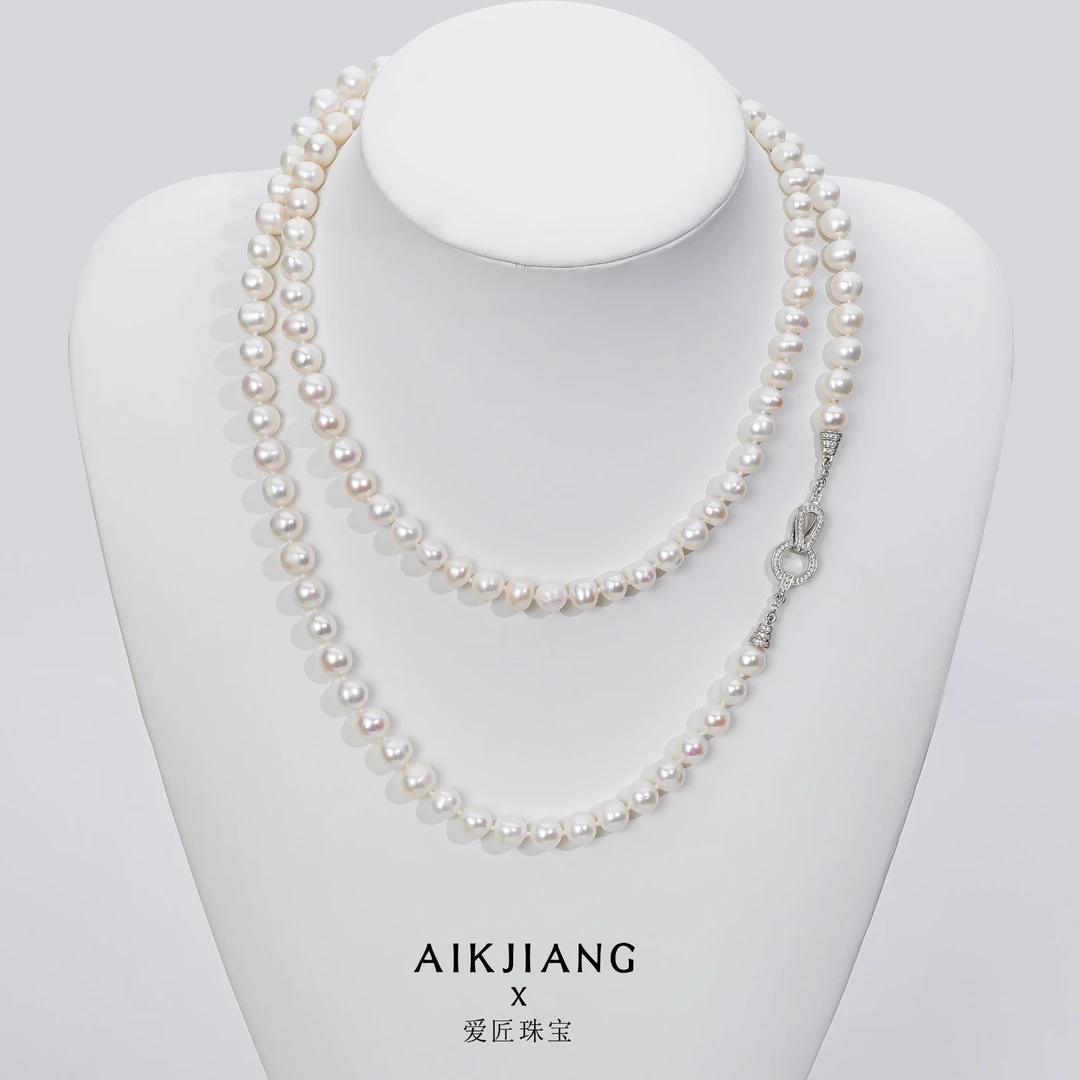 AIKJIANG/爱匠【价格卷王】淡水无核珍珠多种戴法毛衣链100cm 时尚