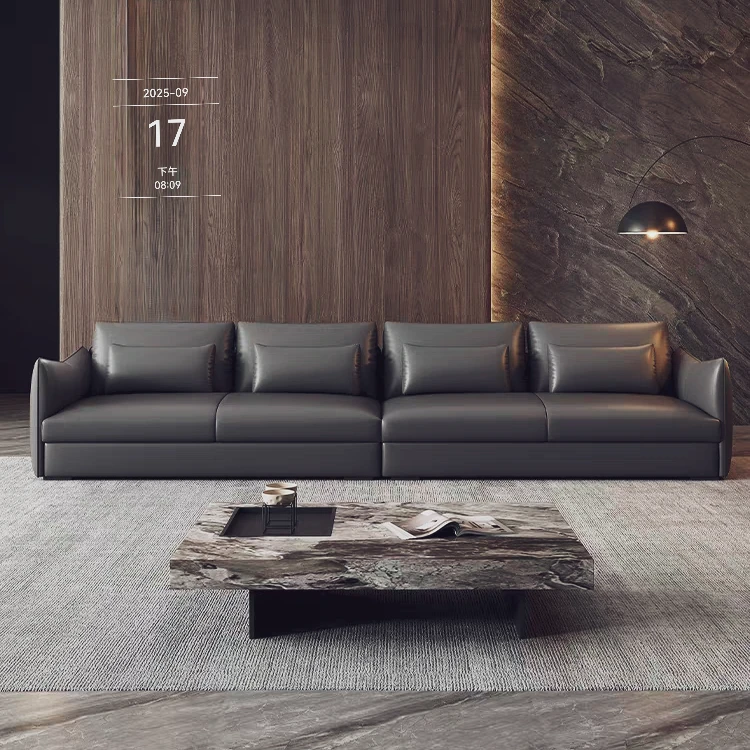 网红款香奈儿沙发客厅小户型头层牛皮劳伦斯沙发皮沙发家用轻奢