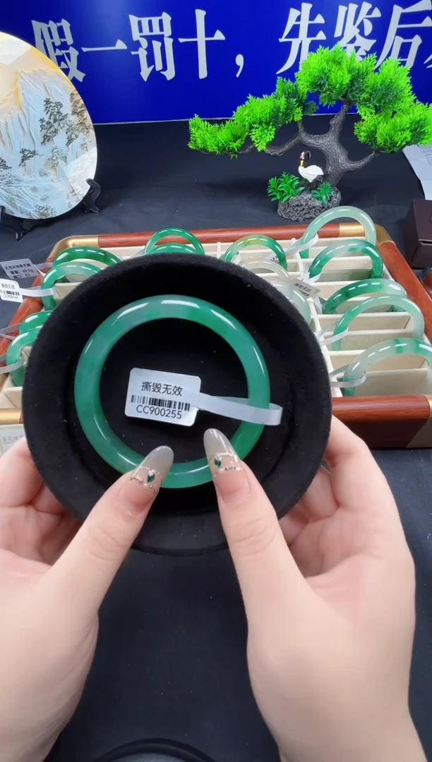 未镶嵌手镯石英质玉（非洲翠）圈口60