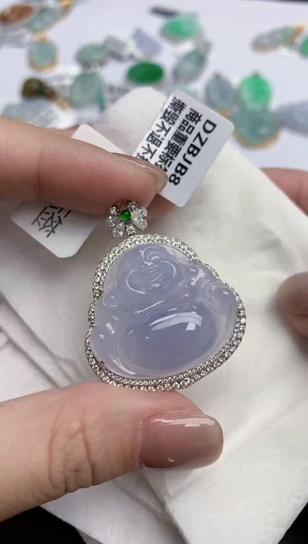 【闪购商品】翡翠颈饰18K金镶嵌天然缅甸翡翠A货