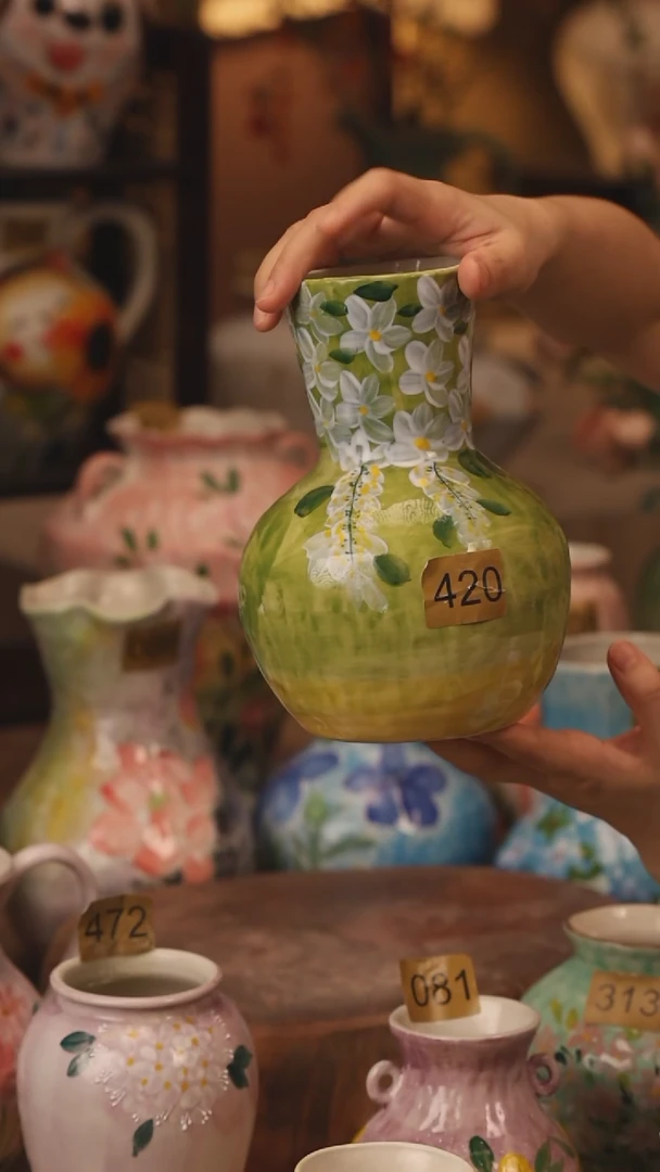 陶瓷420景德镇设计师手作花器摆件侘寂风