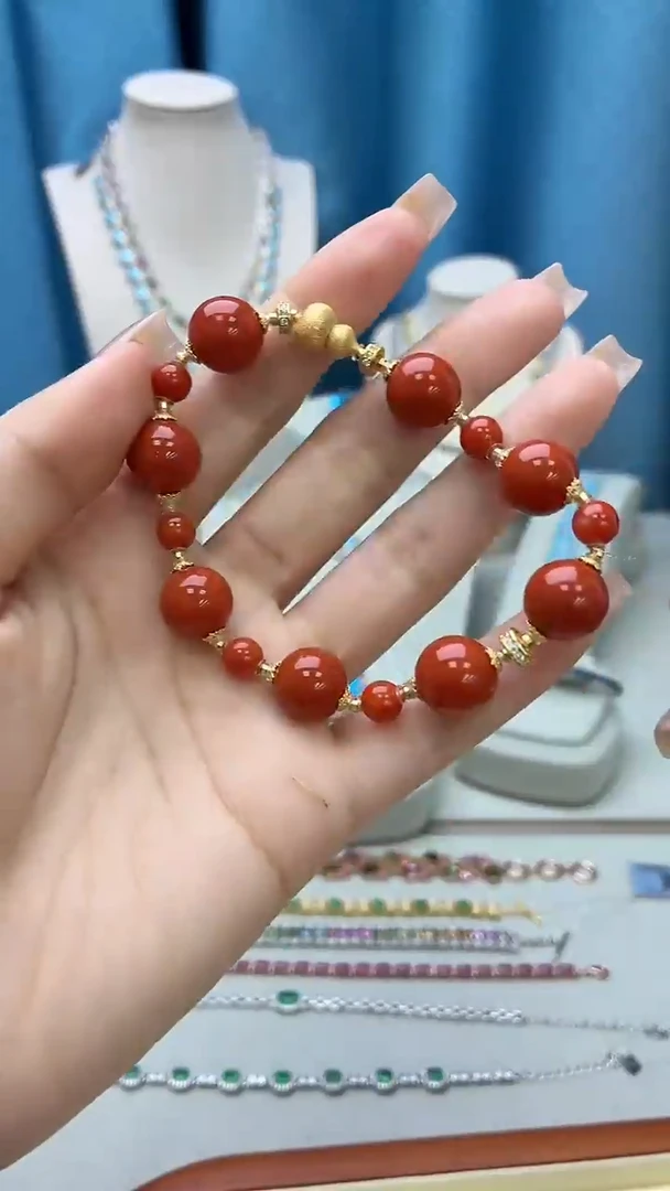 银S925镶嵌手链南红玛瑙018JH0104产品一个（多样性）