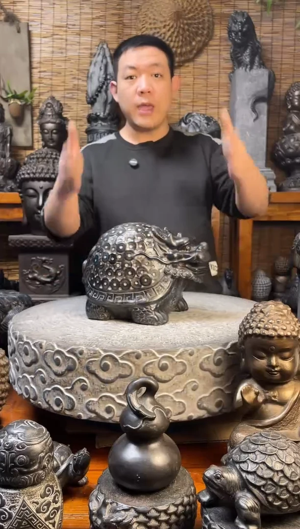 石材30金钱龙龟天然青石雕刻