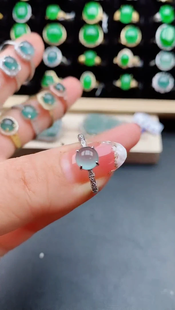 【闪购商品】翡翠戒指银S925镶嵌50800