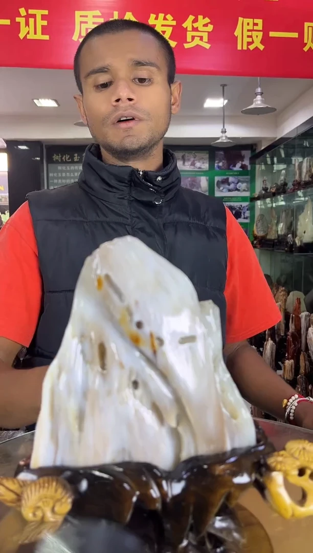 缅甸天然树化玉摆件