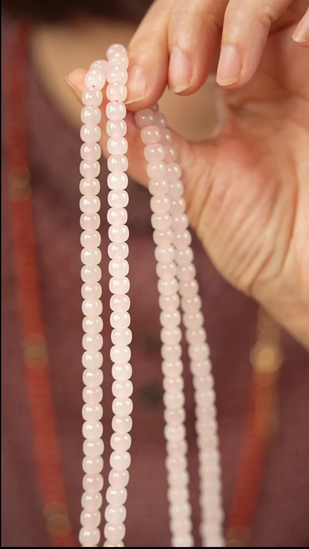 银S925镀金镶嵌手链和田玉藕粉老型多圈