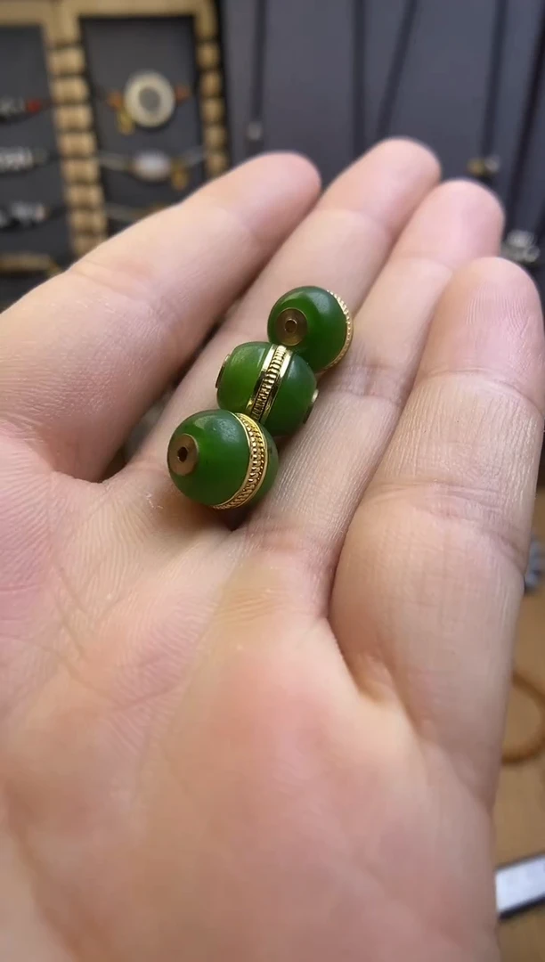 【闪购商品】石英质玉汉堡未镶嵌绿色的汉堡10MM