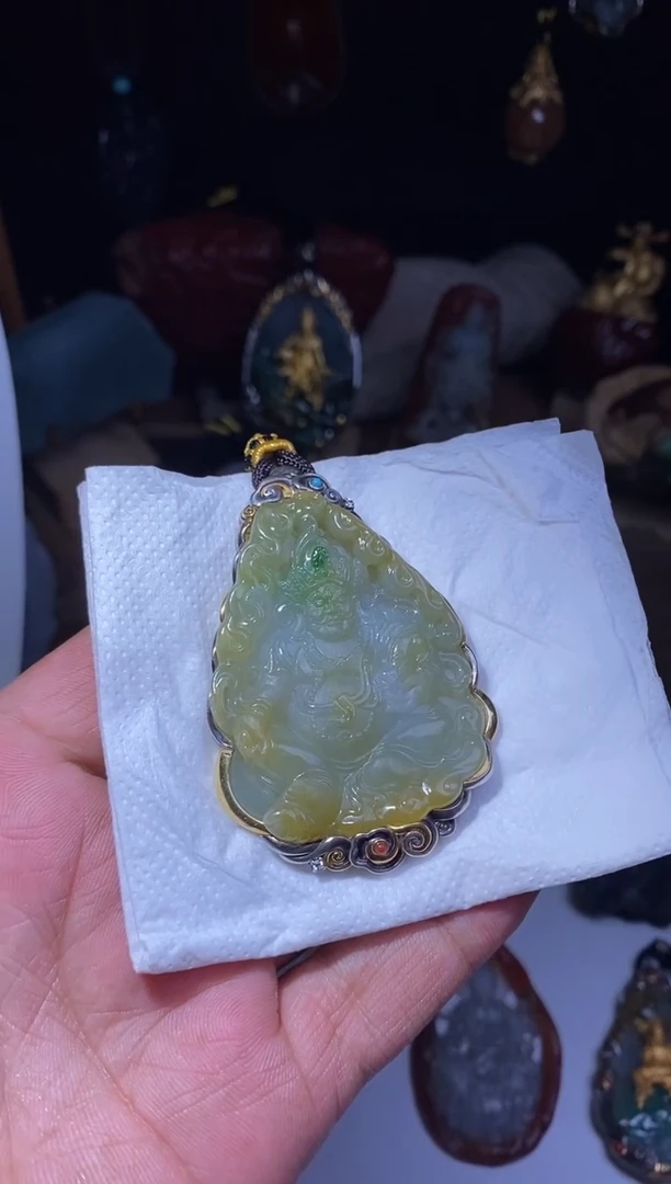 颈饰银S925镶嵌翡翠李*翡翠