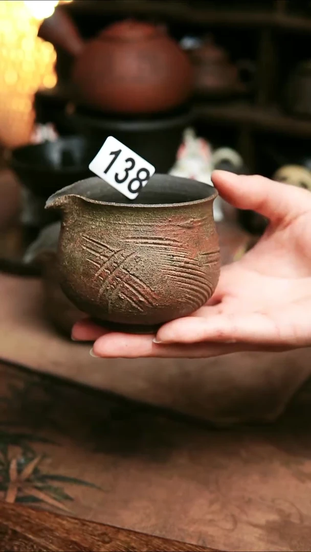 138号紫砂全手工粉引公道150毫升