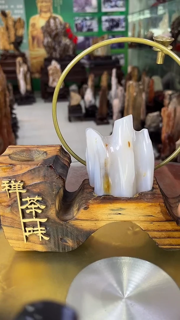 缅甸天然树化玉摆件
