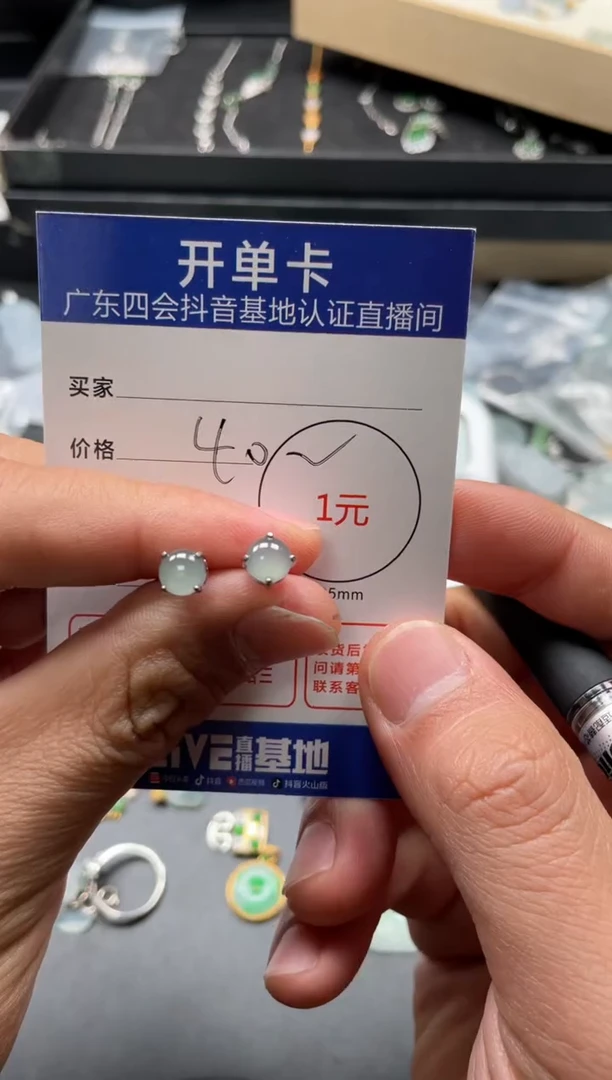 颈饰未镶嵌翡翠耳钉