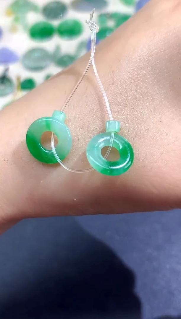 未镶嵌定制翡翠毛货翡翠一对|2980