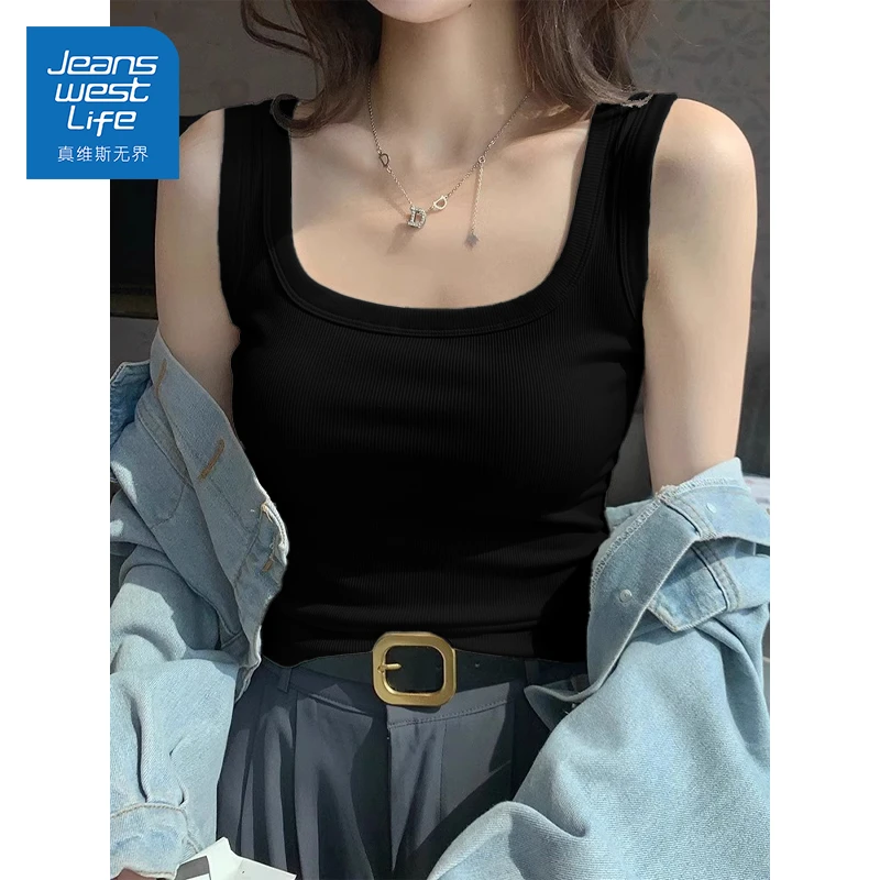 真维斯无界无袖背心女夏季薄款外穿高级感美背打底内搭别致小上衣