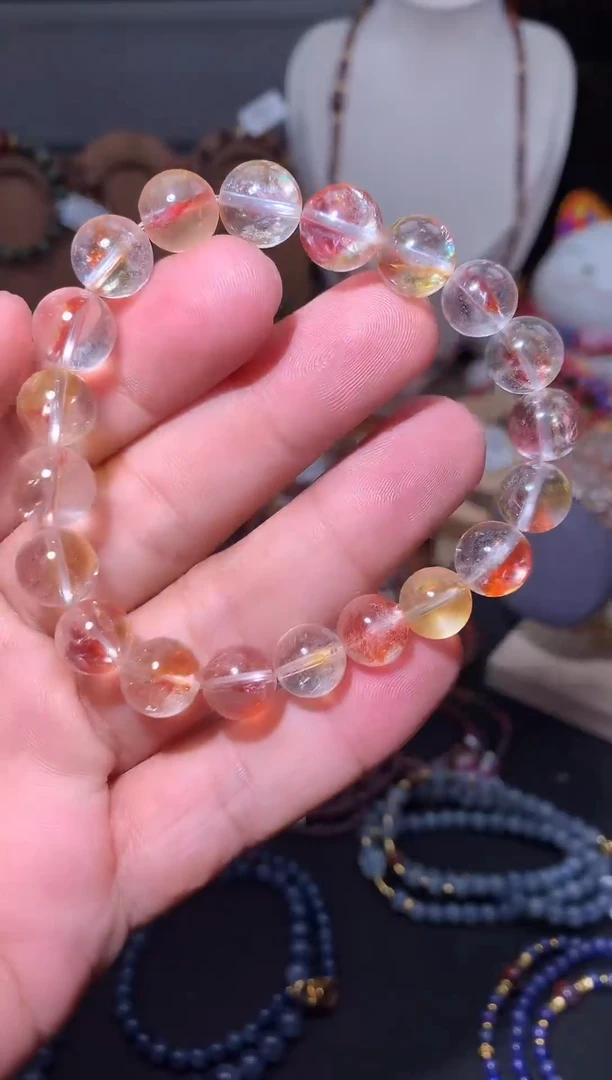 未镶嵌珠宝半成品水晶?****?锦鲤胶花圆珠手串