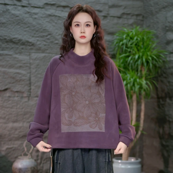 【双面奥粒绒卫衣】冬季加绒加厚打底衫女装长袖百搭套头卫衣