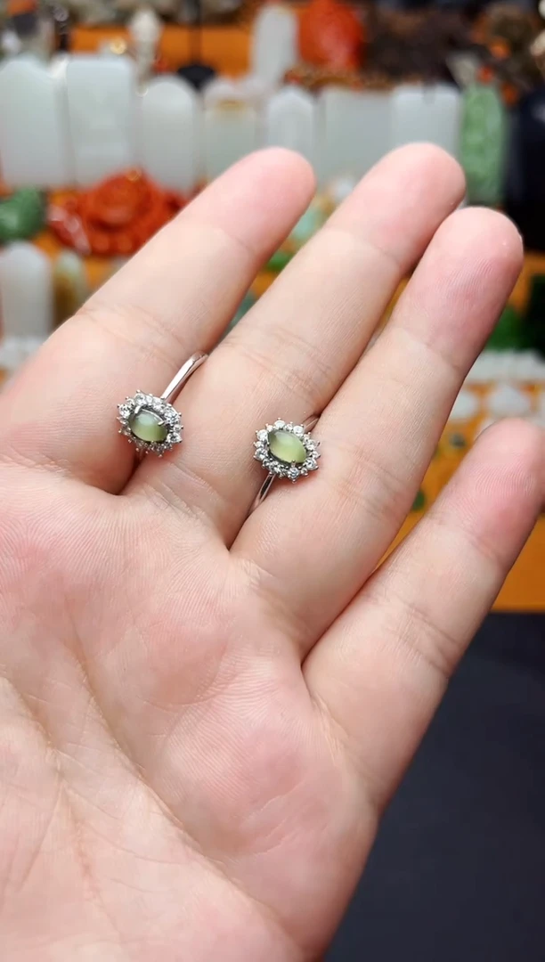 【闪购商品】和田玉戒指银S925镶嵌戒指多样性拍一发一01