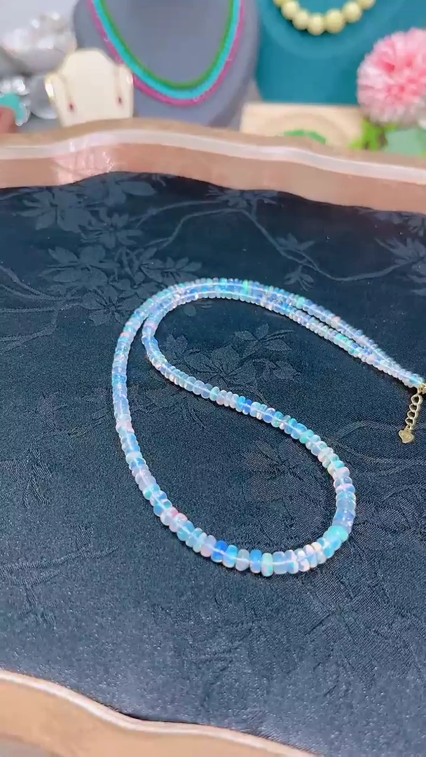 欧泊银S925镶嵌颈饰白299