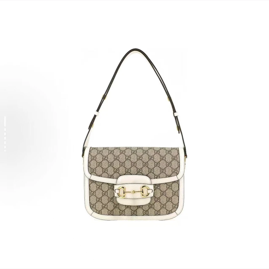 99新 GUCCI/古驰 小野专属 中号1955 白色单肩包 THCI2245