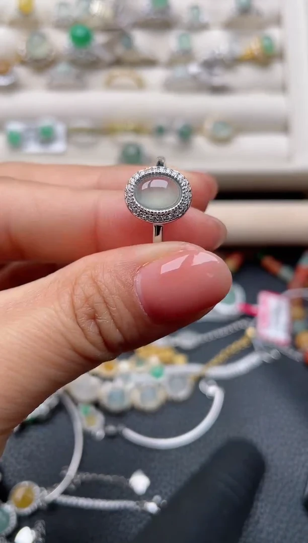 【闪购商品】翡翠戒指银S925镶嵌2222222222  44