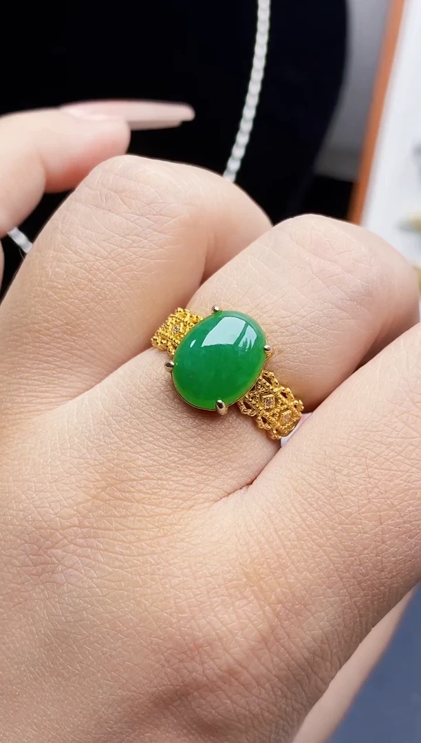 银S925镶嵌戒指翡翠3472