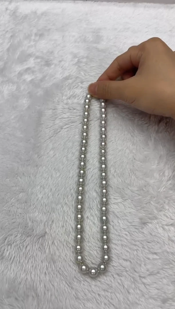 海水珍珠银S925镶嵌项链AK真多麻8.5-9mm（多样性发一）