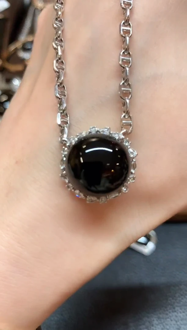 套链18K金镶嵌翡翠n98