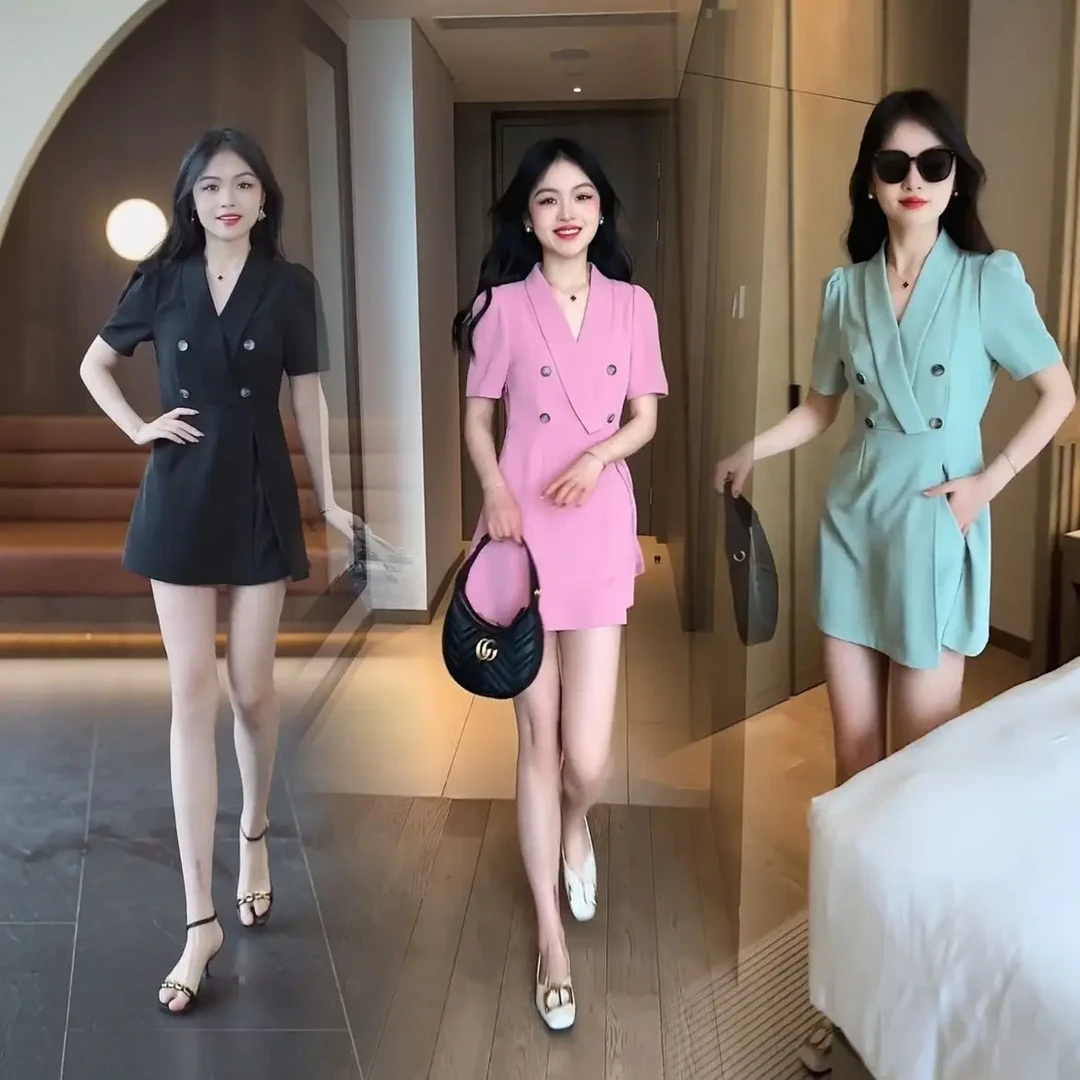 2025夏季新款垂坠感西装裙+短裤两件套小个子显瘦气质洋气套装