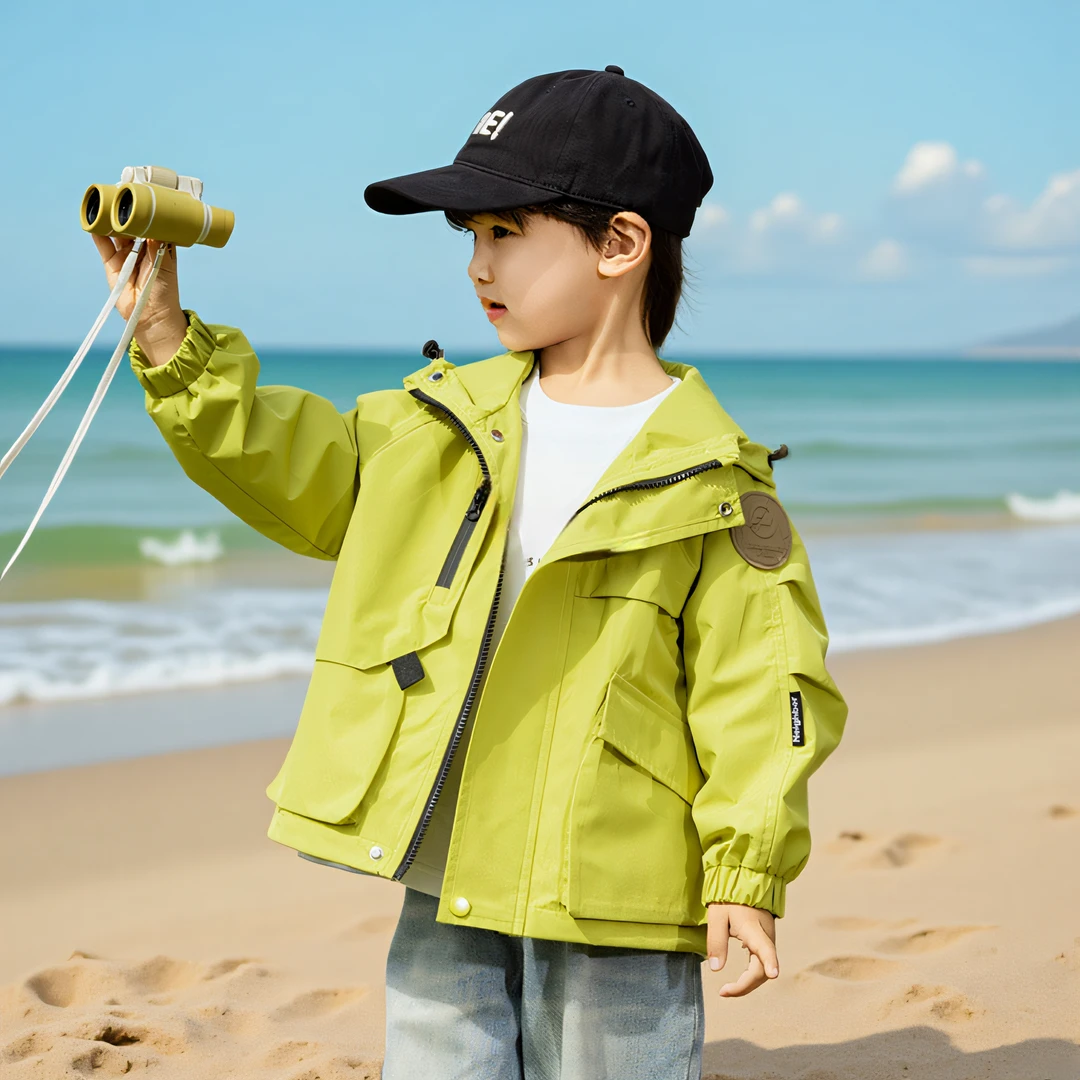2025新款男童外套春秋款儿童宝宝秋装放泼水冲锋衣男孩子秋季衣服