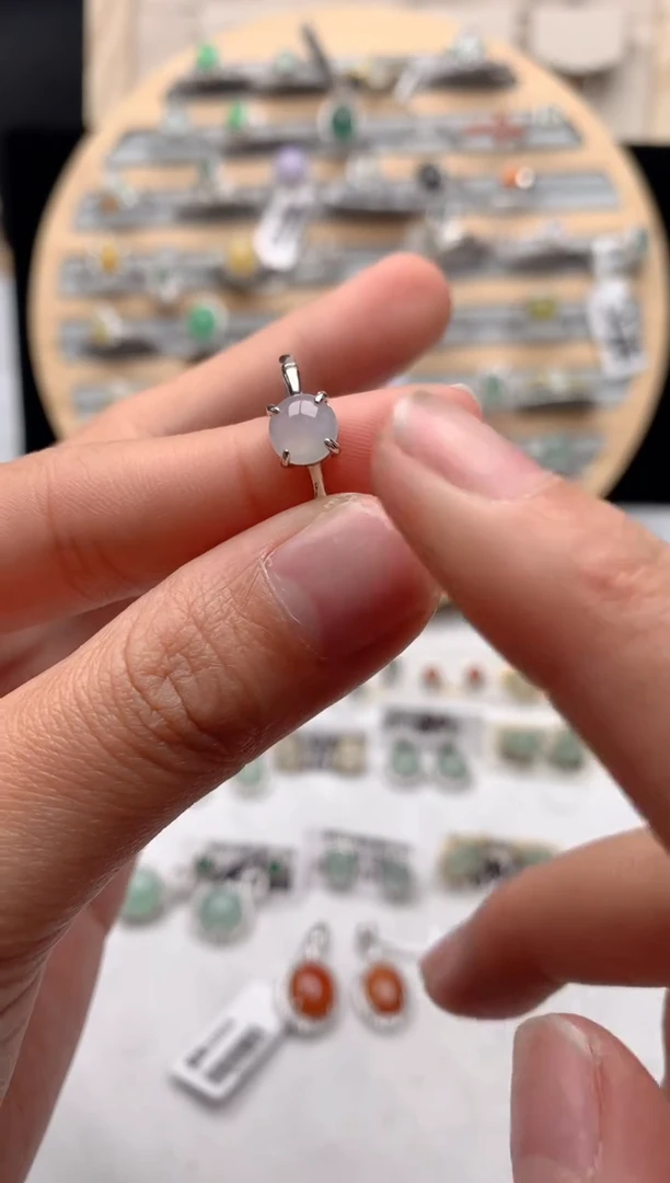 【闪购商品】翡翠戒指银S925镶嵌3号