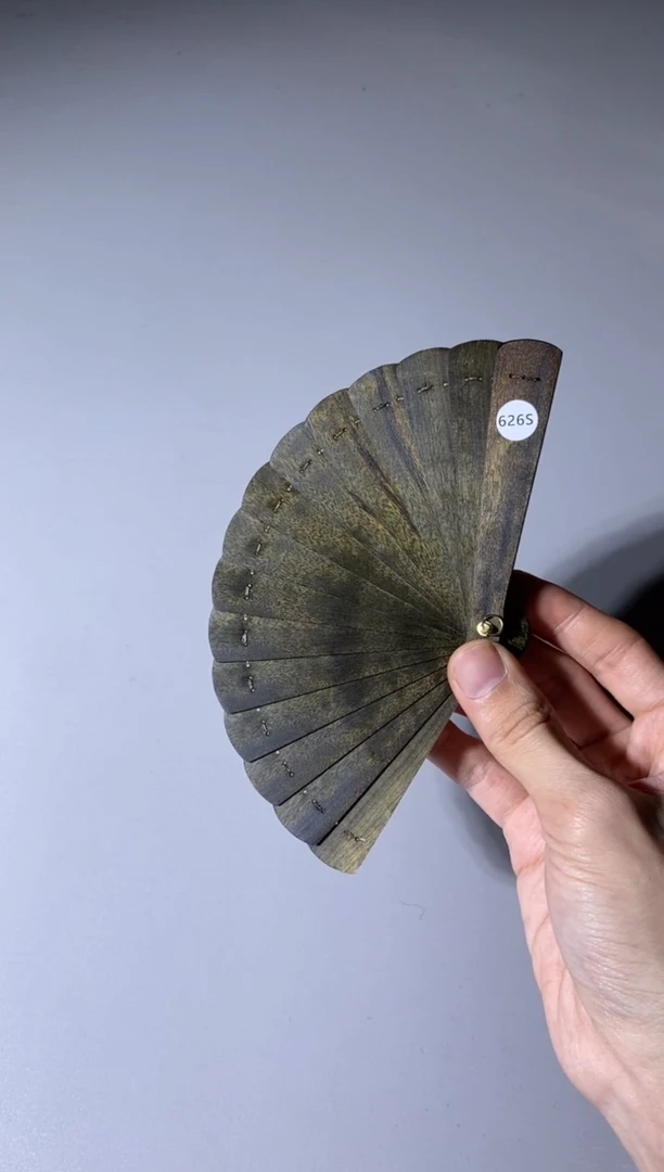 【闪购商品】金丝楠木雕626号10cm阴沉金丝楠迷你扇