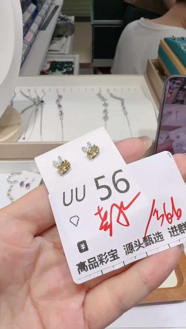 【闪购商品】水晶耳饰银S925镶嵌多样性发一UU56