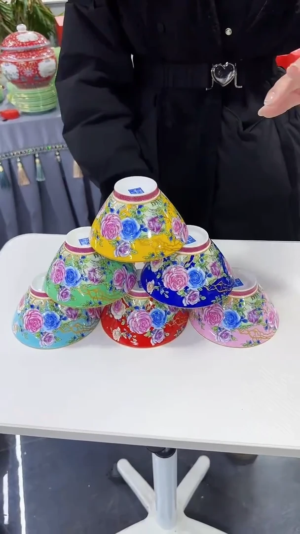 【闪购商品】瓷片5英寸斗笠碗6个景德镇陶瓷