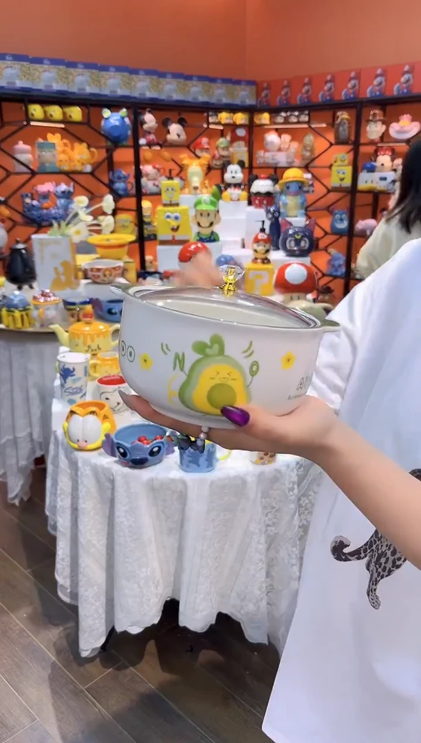 瓷片@@奇异果带盖陶瓷面碗（微瑕）