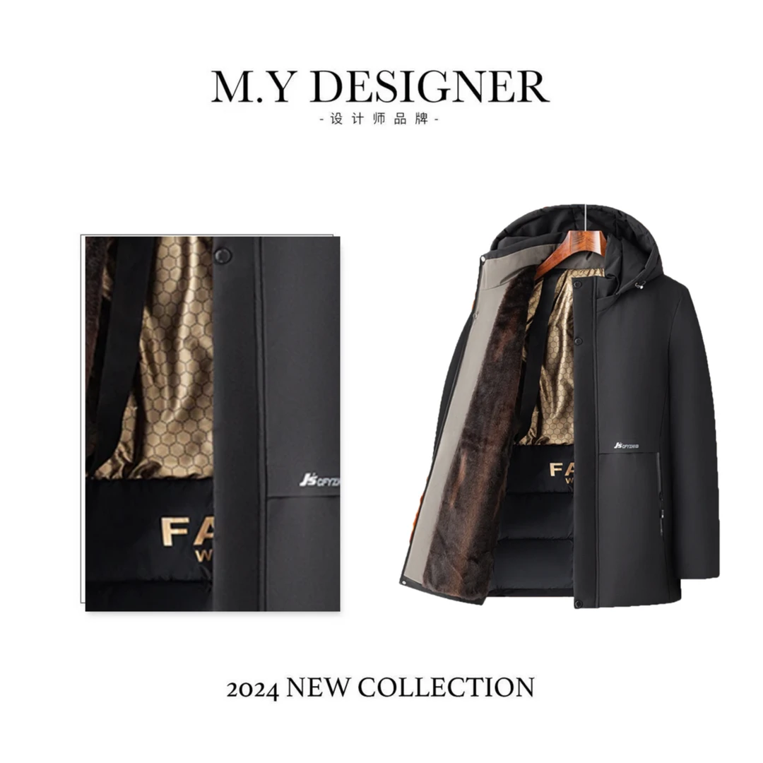 M.Y媛总 金丝狐中老年棉衣男爸爸冬装外套男秋冬季棉袄Y875R