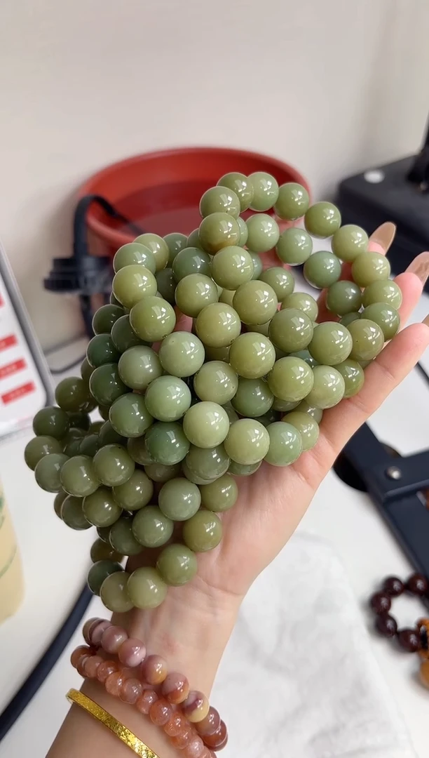 手串菩提根/象牙果沐c97阳光玫瑰玉化圆珠14.5mm手串瑕疵不补随机