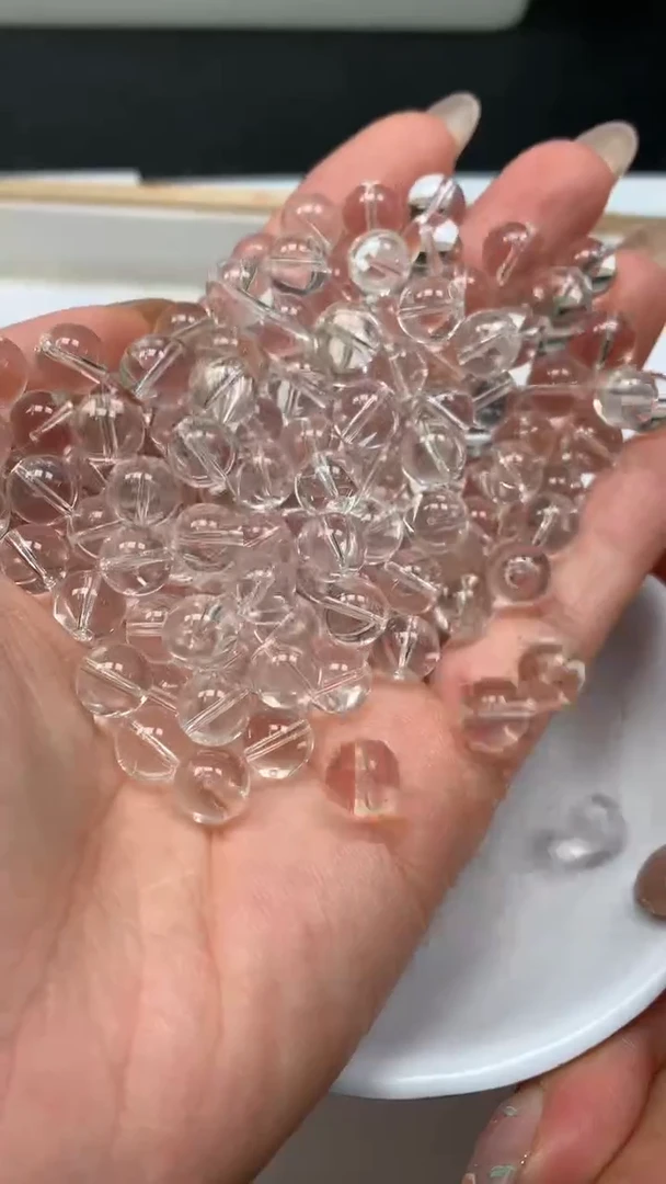 未镶嵌珠宝半成品水晶B1026 白水晶8mm25个9.9元