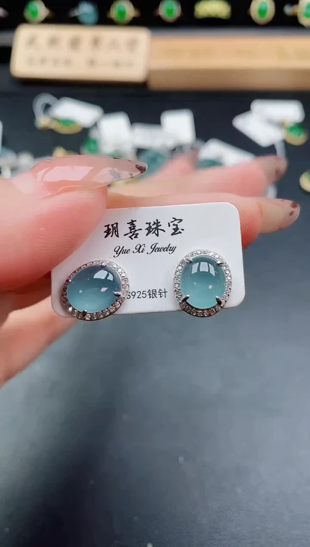 银S925镶嵌戒指翡翠1