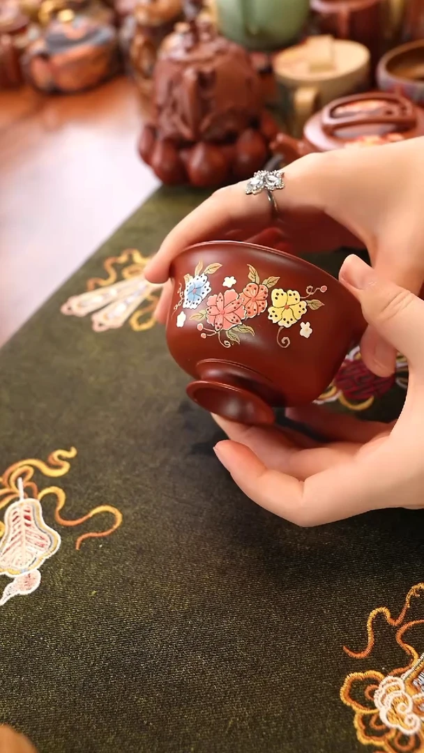 茶壶紫砂繁花主人杯