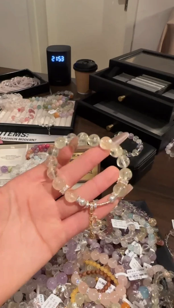 水晶手链合金柠檬黄阿赛x1788