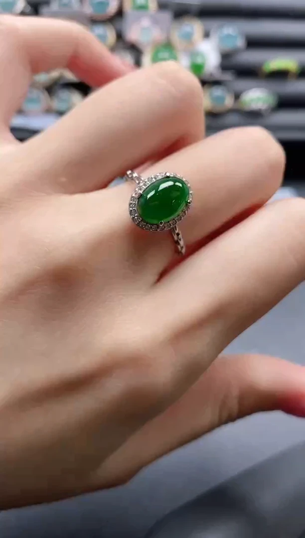 【闪购商品】翡翠戒指银S925镶嵌11111