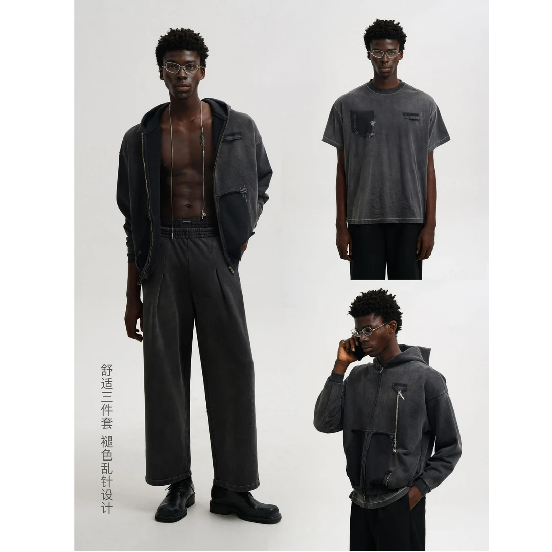 【上海】MASONPRINCE/26SS秀场 手工擦色破损乱针绣卫衣/卫裤