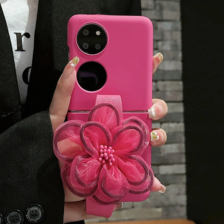 手机壳适用oppofindn3flip手机壳折叠屏华为pocket2花朵手机壳