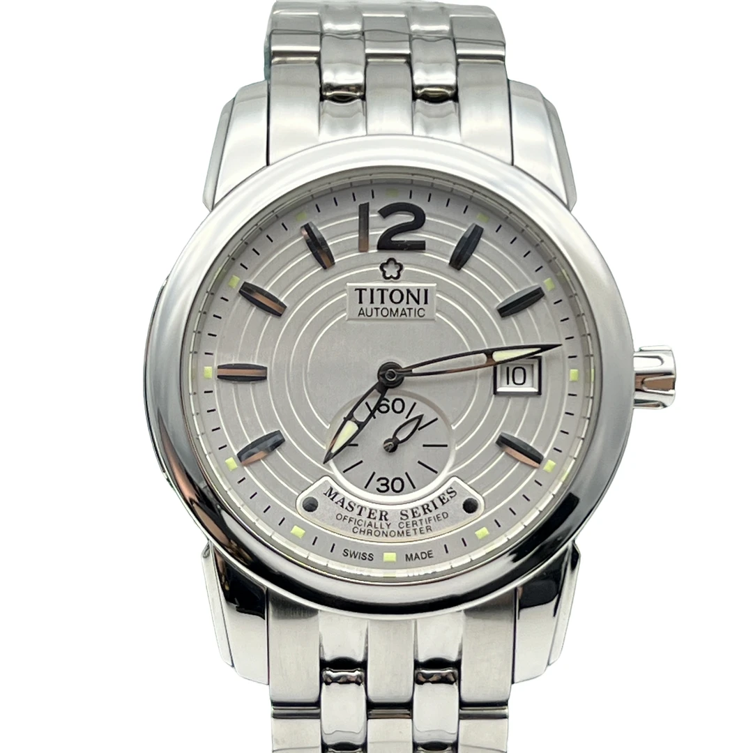 99新 Titoni/梅花 大师/臻耀/男士机械白盘83688/公价18800/40MM