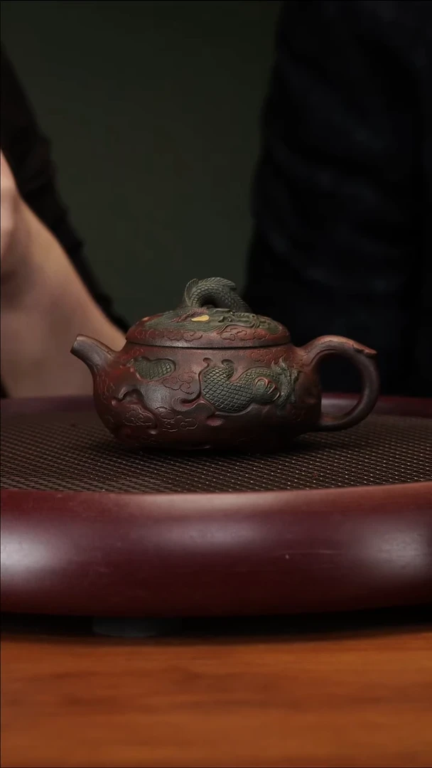 茶壶紫砂4-4GSB云龙壶老青段200cc