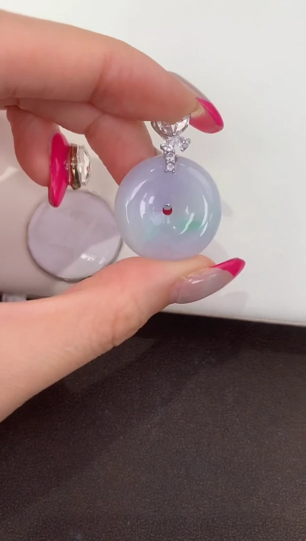 颈饰银S925镶嵌翡翠天然缅甸a货翡翠(多样性发其一