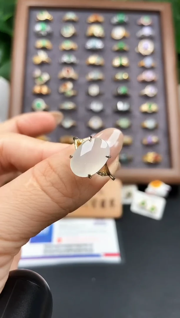银S925镶嵌戒指翡翠12