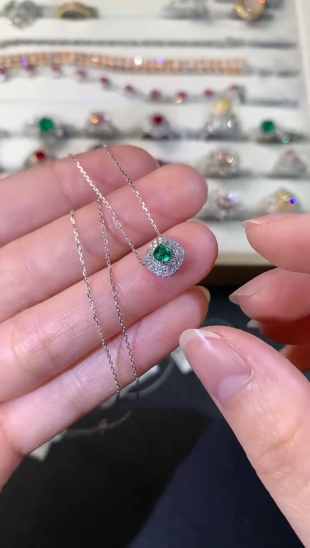 【闪购商品】祖母绿套链18K金镶嵌R462|2800