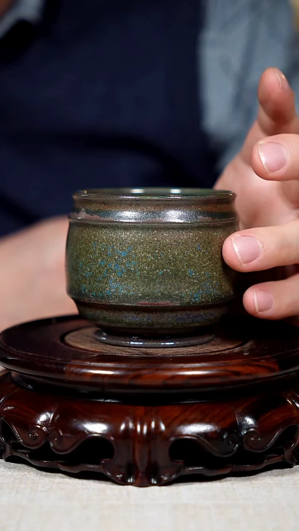 杯子瓷二级钧窑茶器摆件